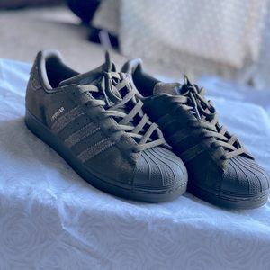 Adidas Olive Green Suede Superstars